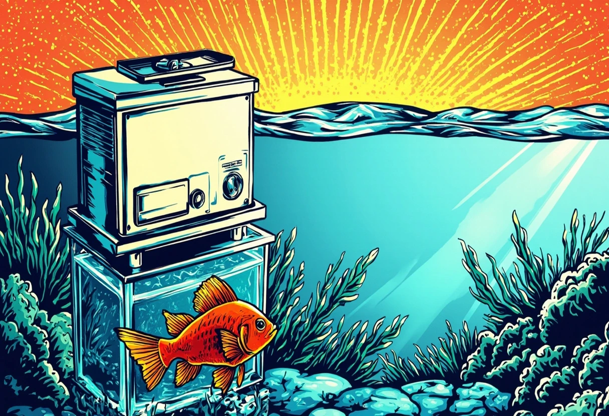 UV-Klärer im Aquarium gegen grünes Wasser